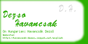 dezso havancsak business card